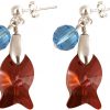 Gemshine - Damen - Ohrringe - 925 Silber - Fisch - Rot - Blau - MADE WITH SWAROVSKI ELEMENTS® - 3 cm – Bild 3