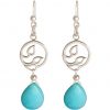 GEMSHINE Damenohrringe aus 925 Silber mit YOGA Mandala Lotusblumen und Türkisen hervorragender Qualität und Farbe. Made in Madrid / Spanien. Im eleganten Schmucketui mit Geschenkverpackung geliefert. – Bild 3