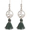 Gemshine - Damen - Ohrringe - Ohrhänger - 925 Silber - Weinblätter - Quaste - Grau - YOGA - 4,5 cm – Bild 3