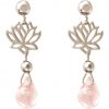GEMSHINE Damenohrringe aus 925 Silber mit YOGA Mandala Lotusblumen und Rosenquarzen hervorragender Qualität. Made in Madrid / Spanien. Im eleganten Schmucketui mit Geschenkverpackung geliefert.