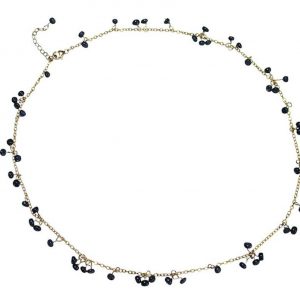 Gemshine - Damen - Halskette - Vergoldet - Saphir - Blau - CONFETTI