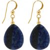 GEMSHINE Damenohrringe mit natürlichen blauen Lapis Lazuli. 3 cm lange vergoldete Tropfen Edelstein Ohrhänger. Made in München / Germany. Im eleganten Schmucketui mit Geschenkverpackung geliefert.