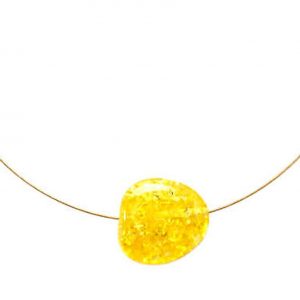Gemshine - Damen - Halskette  -  Anhänger - Vergoldet - Bernstein - Gelb - Orange - 45 cm