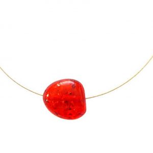 Gemshine - Damen - Halskette  -  Anhänger - Vergoldet - Bernstein - Gelb - Orange - 45 cm