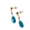 Gemshine - Damen - Ohrringe  - Vergoldet - Aquamarin Quarz - Facettiert - Tropfen - Blau - 2 cm – Bild 4