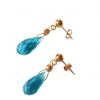 Gemshine - Damen - Ohrringe  - Vergoldet - Aquamarin Quarz - Facettiert - Tropfen - Blau - 2 cm – Bild 3