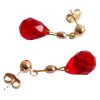 Gemshine - Damen - Ohrringe  - Vergoldet - Jade - Tropfen - Rot - 1,5 cm – Bild 3