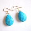 Gemshine - Damen - Ohrringe  - Vergoldet - Türkis - Tropfen - Facettiert - Blau - 2 cm – Bild 3