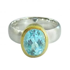 Gemshine - Damen - Ring - Silber 925 - Vergoldet - Topas - Blau