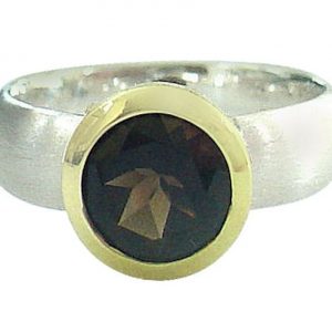Gemshine - Damen - Ring - Silber 925 - Vergoldet - Rauchquarz - Braun