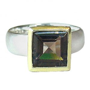 Gemshine - Damen - Ring - Silber 925 - Vergoldet - Rauchquarz - Braun