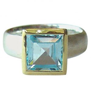 Gemshine - Damen - Ring - Silber 925 - Vergoldet - Topas - Blau